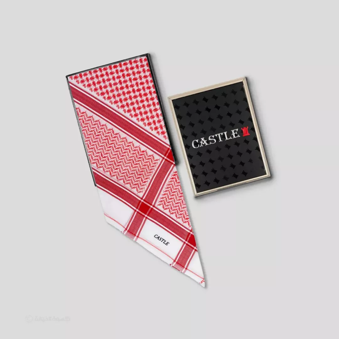 شماغ كاستل أحمر كلاسيك 1142 من ماركة CASTIL - أكسيك Axeek