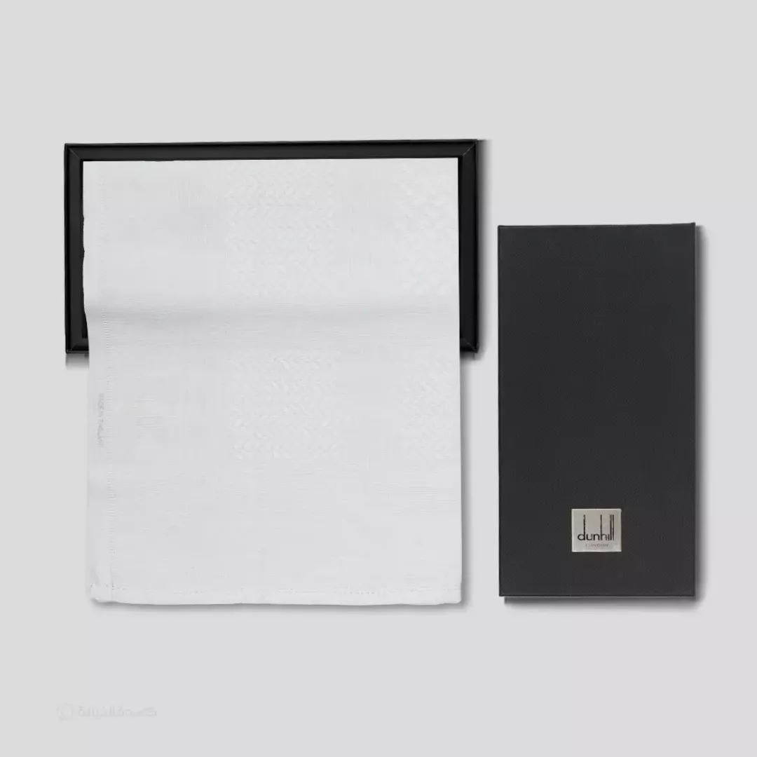 شماغ دنهل أبيض كلاسيك من ماركة DUNHILL - أكسيك Axeek
