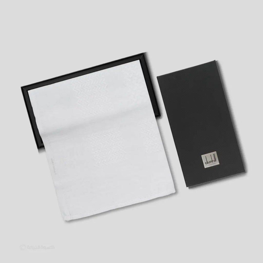 شماغ دنهل أبيض كلاسيك من ماركة DUNHILL - أكسيك Axeek