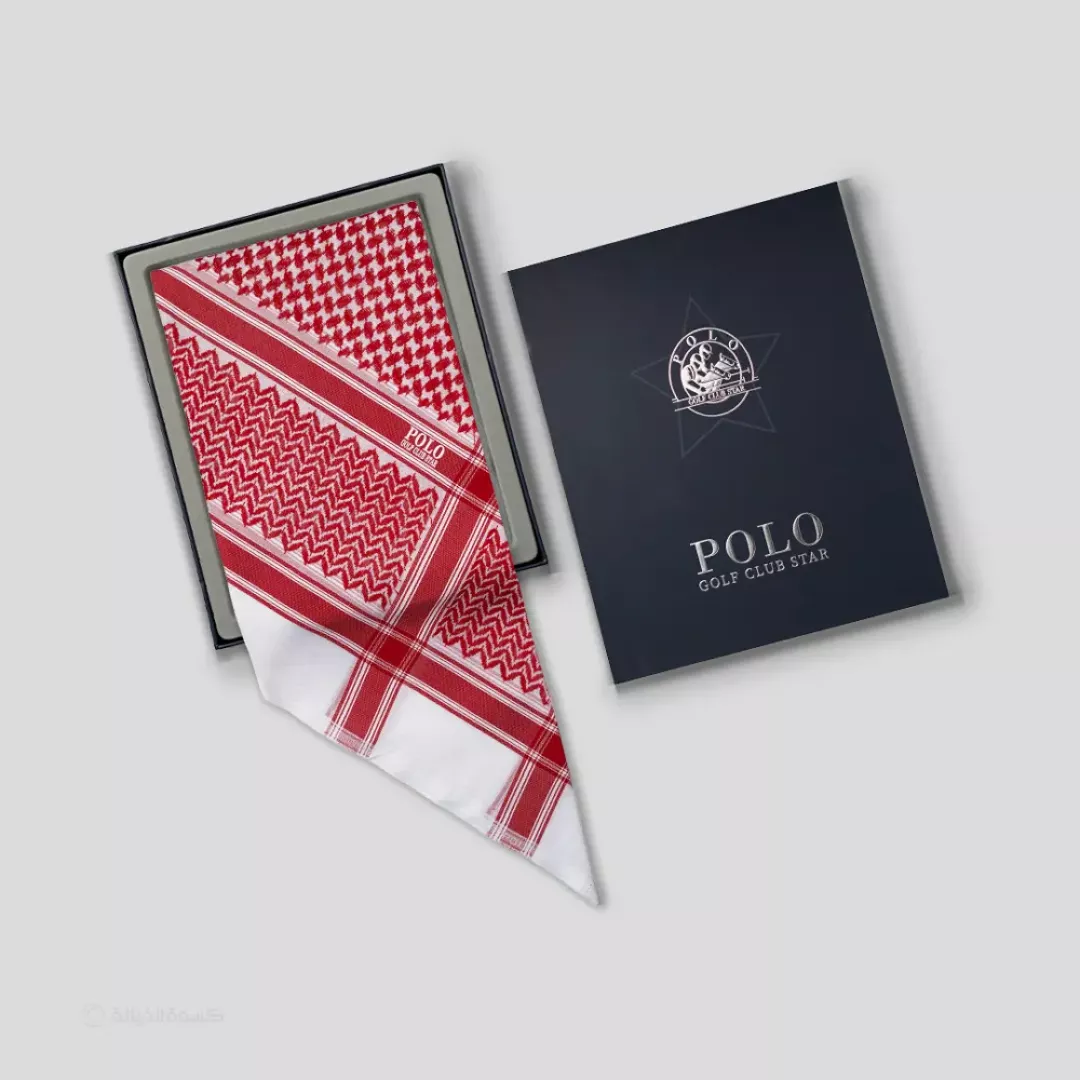 شماغ بولو أحمر غامق من ماركة POLO VILLAE - أكسيك Axeek
