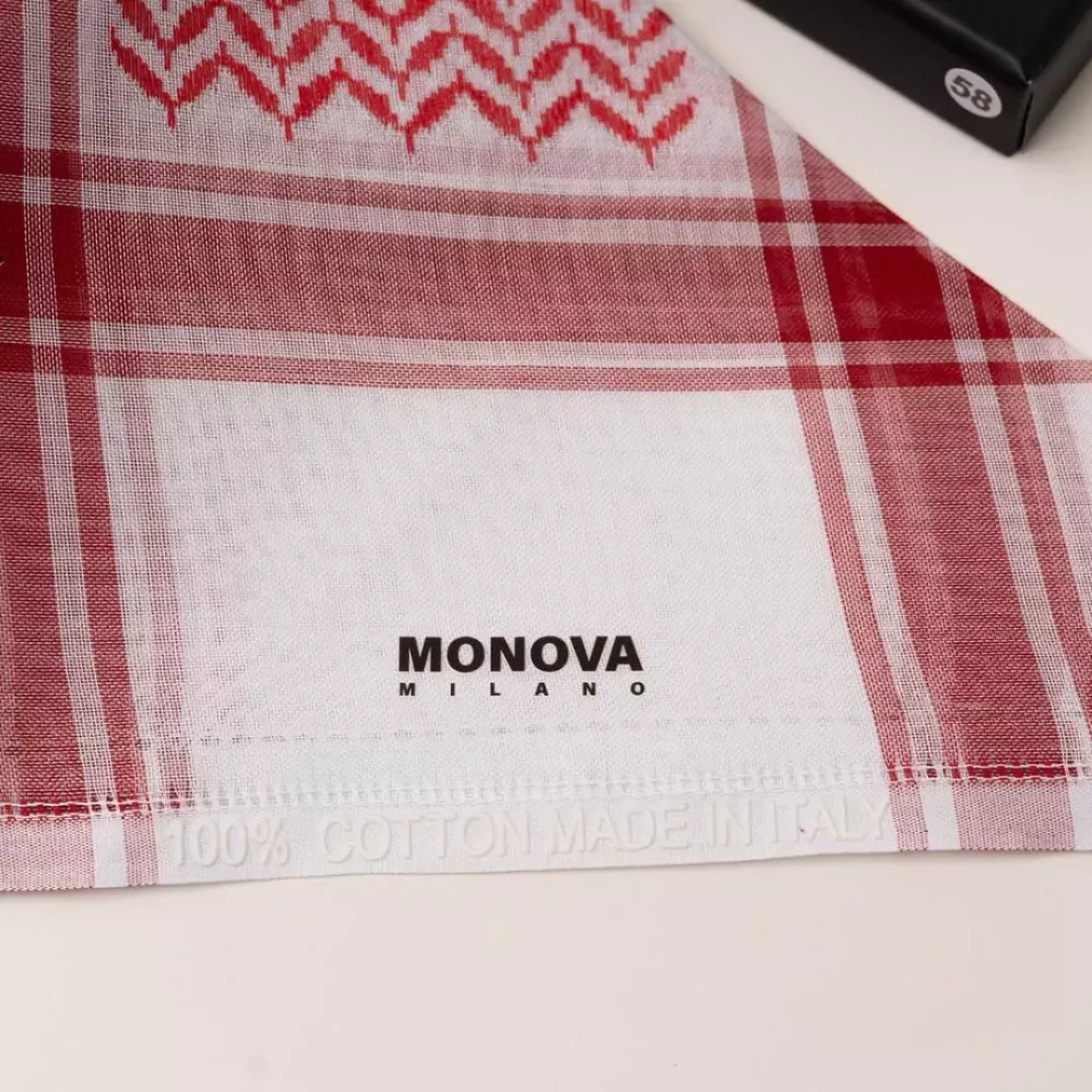 شماغ منوفا احمر كلاسيك ايطالي من ماركة monova - أكسيك Axeek