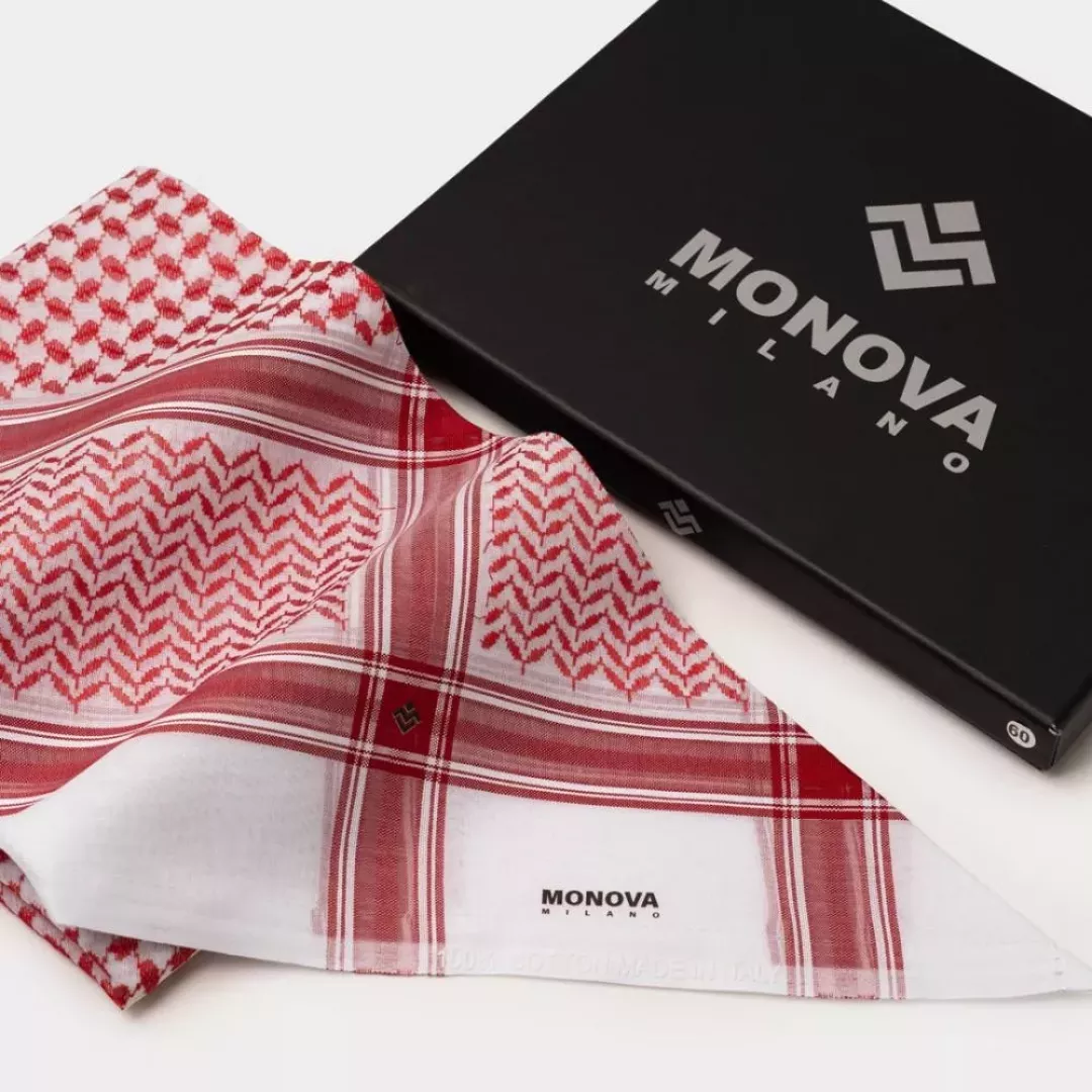 شماغ منوفا احمر مودرين ايطالي MMR2026 من ماركة monova - أكسيك Axeek