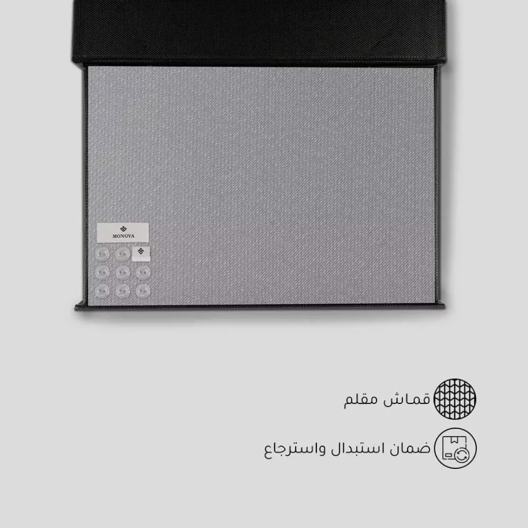 قماش مونوفا شتوي رصاصي مقلم من ماركة monova - أكسيك Axeek