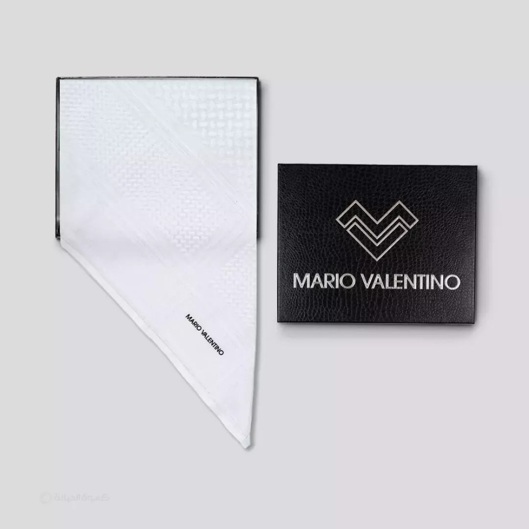 شماغ ماريو فالنتينو أبيض OM MV1 من ماركة MARIO VALENTINO - أكسيك Axeek