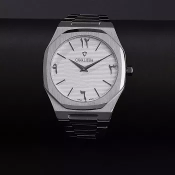 ساعة رجاليه ستيل فضي ومينا ابيض CL48SW