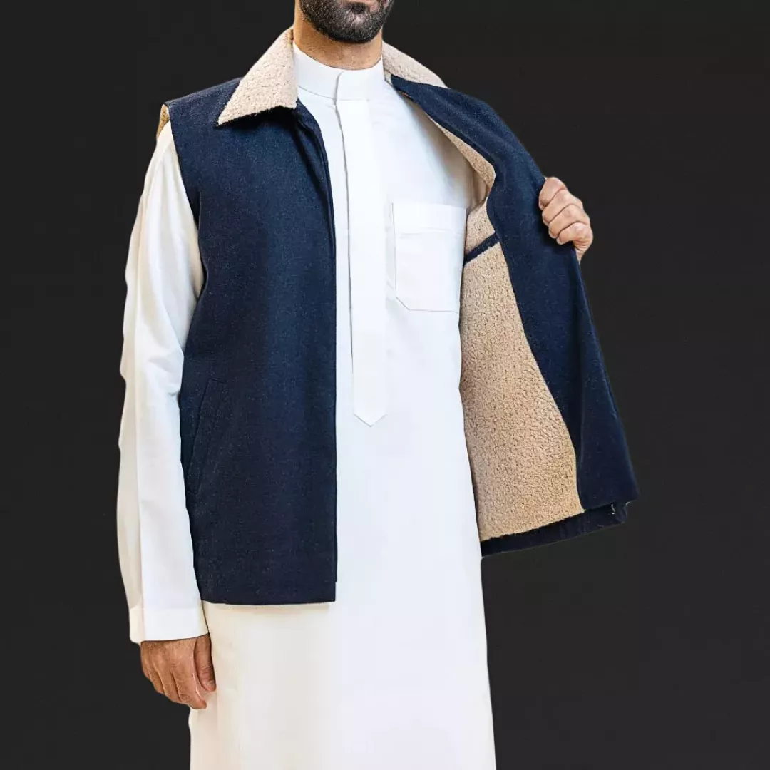 سديري جوخ رجالي ازرق غامق H07 من ماركة SHLTA - أكسيك Axeek