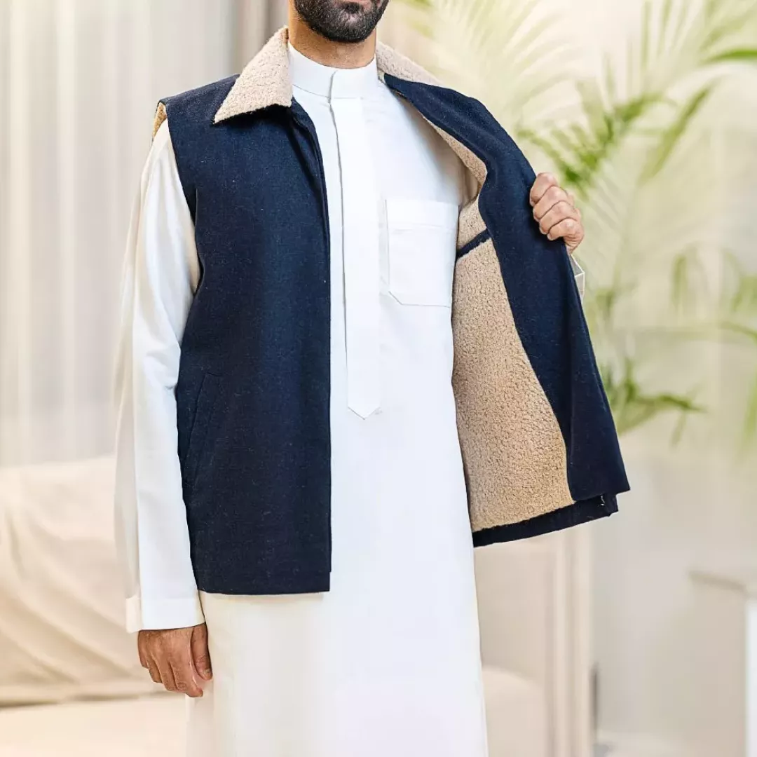 سديري جوخ رجالي ازرق غامق H07 من ماركة SHLTA - أكسيك Axeek