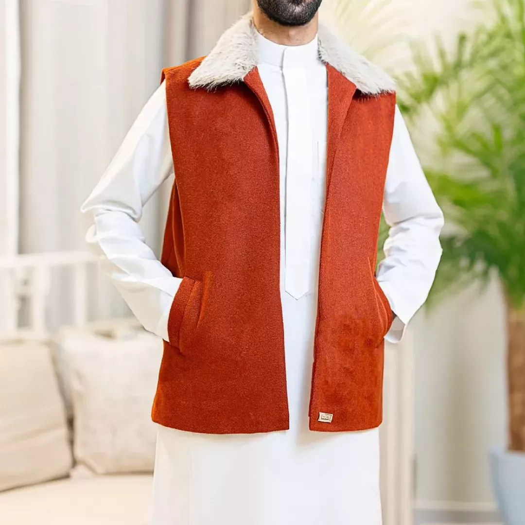 سديري جوخ رجالي برتقالي H12 من ماركة SHLTA - أكسيك Axeek